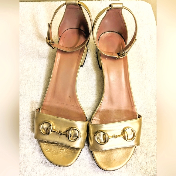 Gucci Shoes - Gucci Gold Sandals
